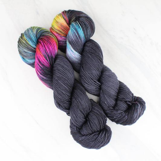 A LIGHT IN DARK PLACES Indie-Dyed Yarn on Sock Perfection - Assigned Pooling Colorway - Purple Lamb