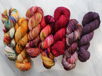AUTUMN LEAVES Hand-Dyed Yarn on Sock Perfection - Purple Lamb
