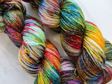 AFREMOV'S FAREWELL TO ANGER Hand-Dyed Yarn on Sparkly Merino Sock - Purple Lamb