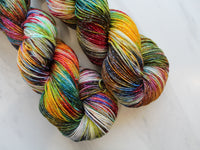 AFREMOV'S FAREWELL TO ANGER Hand-Dyed Yarn on Sparkly Merino Sock - Purple Lamb