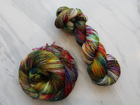 AFREMOV'S FAREWELL TO ANGER Hand-Dyed Yarn on Sparkly Merino Sock - Purple Lamb