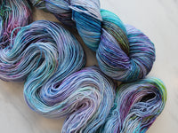 AFTER THE RAIN Indie-Dyed Yarn on Sparkly Merino Sock - Purple Lamb