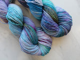 AFTER THE RAIN Indie-Dyed Yarn on Sparkly Merino Sock - Purple Lamb