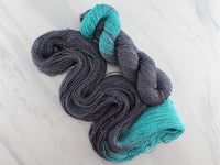 AGATE AND EMERALD on Sparkly Merino Sock - Assigned Pooling Colorway