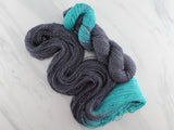 AGATE AND EMERALD on Sparkly Merino Sock - Assigned Pooling Colorway