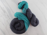 AGATE AND EMERALD on Sparkly Merino Sock - Assigned Pooling Colorway
