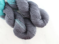 AGATE AND EMERALD on Sparkly Merino Sock - Assigned Pooling Colorway
