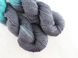 AGATE AND EMERALD on Sparkly Merino Sock - Assigned Pooling Colorway