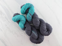 AGATE AND EMERALD on Sparkly Merino Sock - Assigned Pooling Colorway