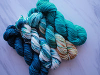 TURQUOISE Hand-Dyed Yarn on Squoosh DK - Purple Lamb
