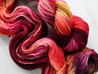 AUTUMN LEAVES Hand-Dyed Yarn on Sock Perfection - Purple Lamb