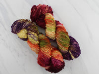 AUTUMN LEAVES Hand-Dyed Yarn on Squiggle Sock - Purple Lamb