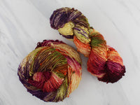 AUTUMN LEAVES Hand-Dyed Yarn on Squiggle Sock - Purple Lamb