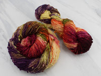 AUTUMN LEAVES Hand-Dyed Yarn on Squiggle Sock - Purple Lamb
