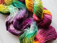 BOUQUET Hand-Dyed Yarn on Squiggle Sock - Purple Lamb