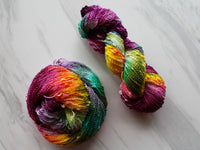 BOUQUET Hand-Dyed Yarn on Squiggle Sock - Purple Lamb