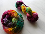 BOUQUET Hand-Dyed Yarn on Squiggle Sock - Purple Lamb
