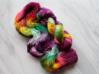 BOUQUET Hand-Dyed Yarn on Squiggle Sock - Purple Lamb