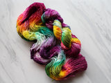 BOUQUET Hand-Dyed Yarn on Squiggle Sock - Purple Lamb
