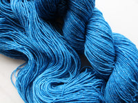 BRILLIANT BLUE on Sparkly Merino Sock-Weight Yarn - Purple Lamb