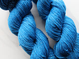 BRILLIANT BLUE on Sparkly Merino Sock-Weight Yarn - Purple Lamb