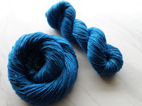 BRILLIANT BLUE on Sparkly Merino Sock-Weight Yarn - Purple Lamb