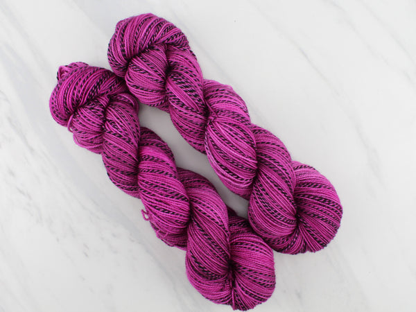 BURGUNDY ROSE Indie-Dyed Yarn on Stained Glass Sock - Purple Lamb