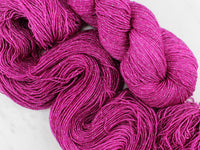 BURGUNDY ROSE Hand-Dyed Yarn on Sparkly Merino Sock Yarn - Purple Lamb