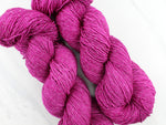 BURGUNDY ROSE Hand-Dyed Yarn on Sparkly Merino Sock Yarn - Purple Lamb