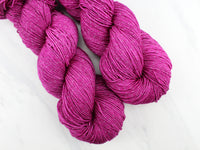 BURGUNDY ROSE Hand-Dyed Yarn on Sparkly Merino Sock Yarn - Purple Lamb