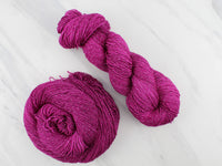 BURGUNDY ROSE Hand-Dyed Yarn on Sparkly Merino Sock Yarn - Purple Lamb