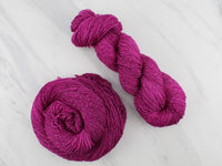 BURGUNDY ROSE Hand-Dyed Yarn on Sparkly Merino Sock Yarn - Purple Lamb
