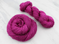 BURGUNDY ROSE Hand-Dyed Yarn on Sparkly Merino Sock Yarn - Purple Lamb