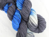 Butterfly Collection - BLUE MOON BUTTERFLY Hand-Dyed Yarn on Stained Glass Sock - Purple Lamb