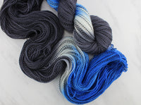 Butterfly Collection - BLUE MOON BUTTERFLY Hand-Dyed Yarn on Stained Glass Sock - Purple Lamb