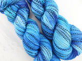 Butterfly Collection - BLUE MORPHO BUTTERFLY Hand-Dyed Yarn on Stained Glass Sock - Purple Lamb