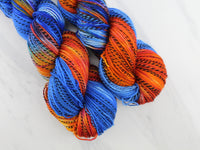 Butterfly Collection - PERIANDER METALMARK BUTTERFLY Hand-Dyed Yarn on Stained Glass Sock - Purple Lamb