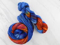 Butterfly Collection - PERIANDER METALMARK BUTTERFLY Hand-Dyed Yarn on Stained Glass Sock - Purple Lamb