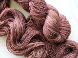 CHOCOLATE Hand-Dyed Yarn on Sparkly Merino Sock - Purple Lamb