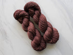 CHOCOLATE Hand-Dyed Yarn on Sparkly Merino Sock - Purple Lamb