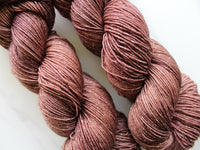 CHOCOLATE Hand-Dyed Yarn on Sparkly Merino Sock - Purple Lamb