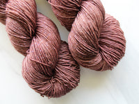 CHOCOLATE Hand-Dyed Yarn on Sparkly Merino Sock - Purple Lamb