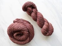 CHOCOLATE Hand-Dyed Yarn on Sparkly Merino Sock - Purple Lamb