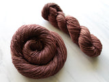 CHOCOLATE Hand-Dyed Yarn on Sparkly Merino Sock - Purple Lamb