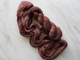 CHOCOLATE Hand-Dyed Yarn on Sparkly Merino Sock - Purple Lamb