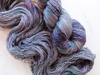 COMPLICATIONS on Sparkly Merino Sock - Purple Lamb
