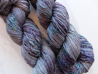 COMPLICATIONS on Sparkly Merino Sock - Purple Lamb
