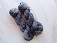 COMPLICATIONS on Sparkly Merino Sock - Purple Lamb