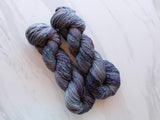 COMPLICATIONS on Sparkly Merino Sock - Purple Lamb