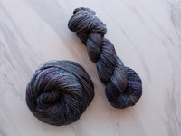COMPLICATIONS on Sparkly Merino Sock - Purple Lamb